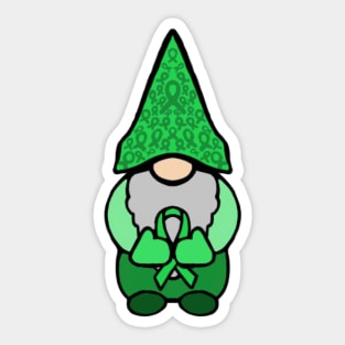 Gnome Holding Green Awareness Ribbon Sticker